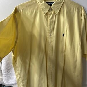 Yellow short sleeve polo button down